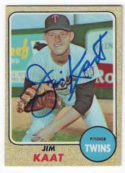 Autographed Jim Kaat Minnesota Twins 1968 Topps Card