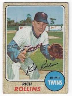 Autographed RICH ROLLINS Minnesota Twins 1968 Topps Card