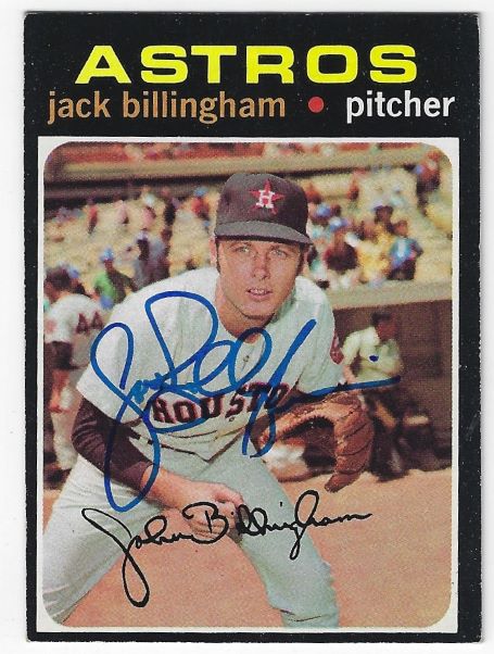 Autographed JACK BILLINGHAM 1971 Houston Astros Topps Card - Main Line ...