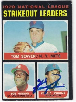 Autographed FERGIE JENKINS Chicago Cubs 1971 Topps Card