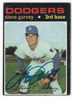 Autographed STEVE GARVEY Los Angeles Dodgers 1971 Topps Card