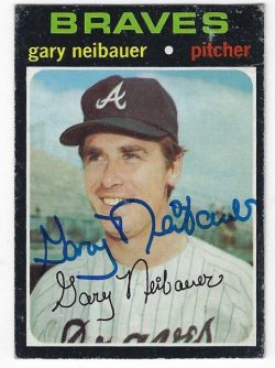 Autographed GARY NEIBAUER Atlanta Braves 1971 Topps Card