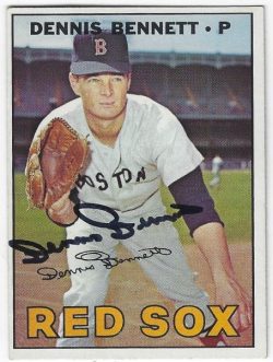 Autographed DENNIS BENNETT Boston Red Sox 1967 Topps Card