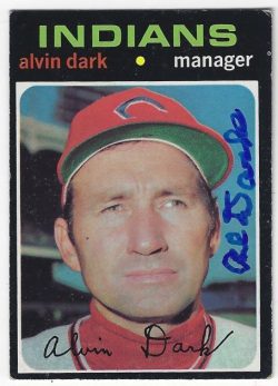 Autographed Alvin Dark Cleveland Indians 1971 Topps Card