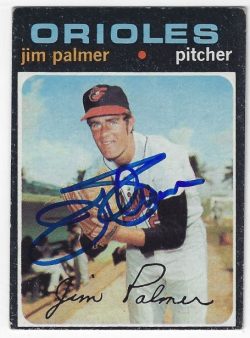 Autographed JIM PALMER Baltimore Orioles 1971 Topps Card