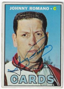 Autographed JOHNNY ROMANO  St. Louis Cardinals 1967 Topps Card