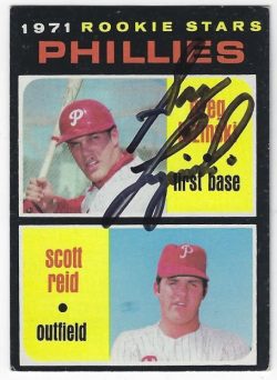 Autographed GREG LUZINSKI Philadelphia Phillies 1971 Topps Card