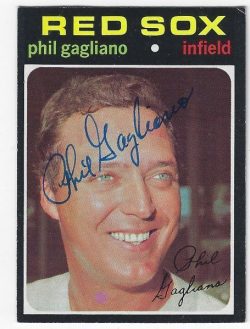 Autographed PHIL GAGLIANO Boston Red Sox 1971 Topps Card