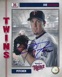 AUTOGRAPHED JOE NATHAN 8x10 Minnesota Twins photo