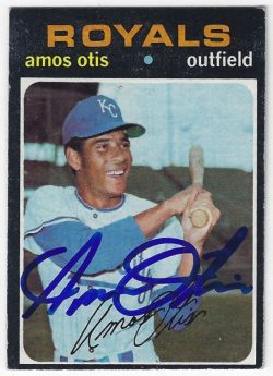Autographed AMOS OTIS Kansas City Royals 1971 Topps Card