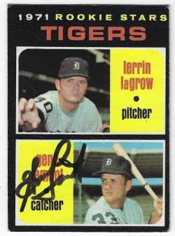 Autographed GENE LAMONT Detroit Tigers 1971 Topps Card