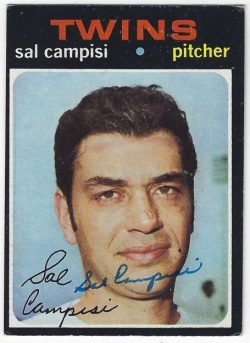 Autographed SAL CAMPISI Minnesota Twins 1971 Topps Card