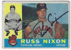 Autographed RUSS NIXON Cleveland Indians 1960 Topps Card