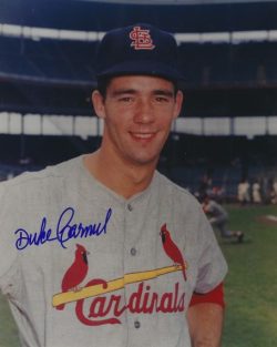 AUTOGRAPHED DUKE CARMEL 8x10 St. Louis Cardinals photo