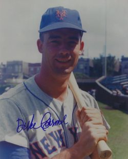 AUTOGRAPHED DUKE CARMEL 8x10 New York Mets photo