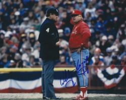 Autographed HOF'R WHITEY HERZOG 8x10 St. Louis Cardinals Photo