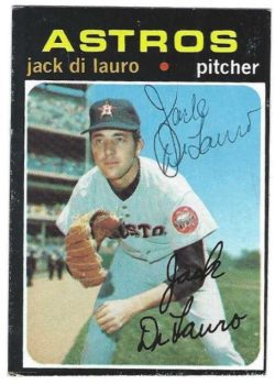 Autographed JACK DILAURO 1971 Houston Astros Topps Card