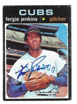 Autographed FERGIE JENKINS Chicago Cubs 1971 Topps Card