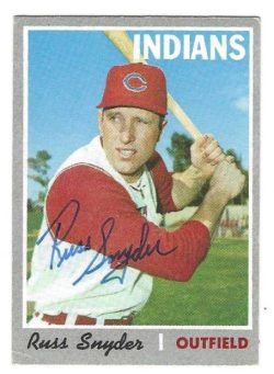 Autographed RUSS SNYDER Cleveland Indians 1970 Topps Card
