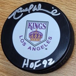 Autographed Marcel Dionne Hof 92 Los Angeles Kings Hockey Puck