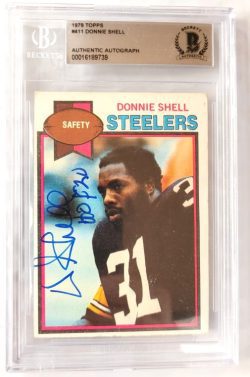 Autographed 1979 Topps Donnie Shell Rookie Card #411 Beckett Slabbed - Auto Grade 10