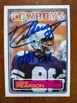 Autographed Drew Pearson Dallas Cowboys 1983 Topps card #53