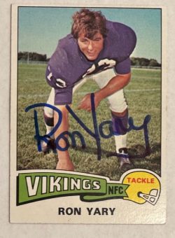 Autographed Ron Yary Minnesota Vikings 1975 Topps card #433