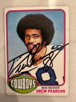 Autographed Drew Pearson Dallas Cowboys 1976 Topps card #313