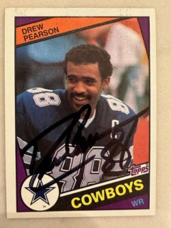 Autographed Drew Pearson Dallas Cowboys 1984 Topps card #243 w/ COA