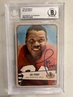 Autographed 1954 Joe Perry San Francisco 49ers Bowman Card #6 BAS Beckett Slabbed