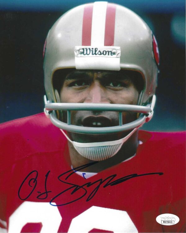 Autographed O.J. SIMPSON 8X10 San Francisco 49ers Photo JSA