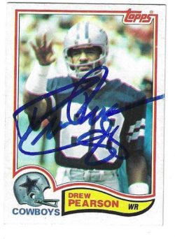 Autographed Drew Pearson Dallas Cowboys 1982 Topps card #321 w/ COA