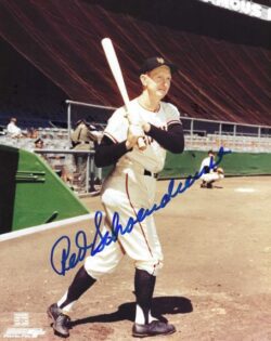 Autographed  RED SCHOENDIENST 8x10 New York Giants Photo