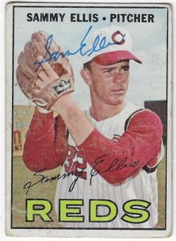 Autographed SAMMY ELLIS Cincinnati Reds 1967 Topps Card