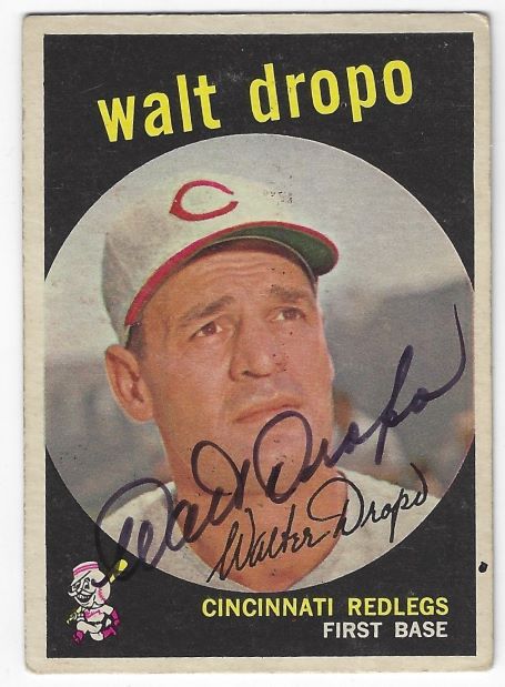 Autographed WALT DROPO Cincinnati Reds 1959 Topps Card - Main Line ...