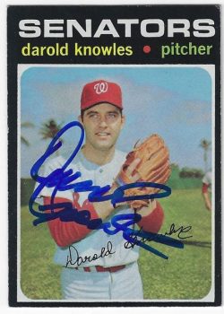 Autographed DAROLD KNOWLES Washington Senators 1971 Topps Card