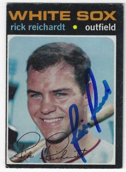 Autographed RICK REICHARDT Chicago White Sox 1971 Topps Card