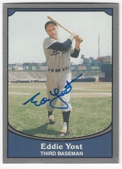 Signed EDDIE YOST Detroit Tigers 1990 Pacific Legends Card