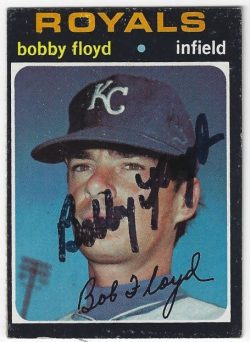 Autographed BOBBY FLOYD Kansas City Royals 1971 Topps Card