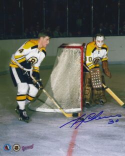Autographed GERRY CHEEVERS 8X10 Boston Bruins  Photo