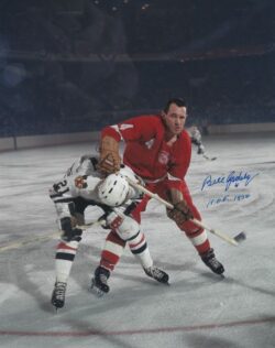 Autographed BILL GADSBY "HOF 1970" 8X10 Detroit Red Wings Photo