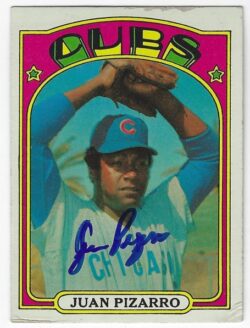 Autographed JUAN PIZARRO Chicago Cubs 1972 Topps Card