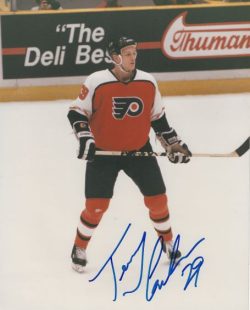 Autographed TERRY CARKNER 8X10 Philadelphia Flyers Photo