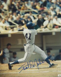 AUTOGRAPHED LOU JOHNSON 8x10 Chicago Cubs Photo