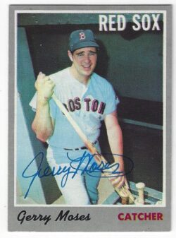 Autographed GERRY MOSES Boston Red Sox 1970 Topps Card