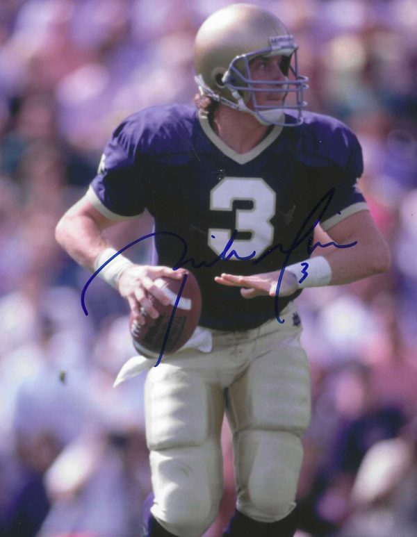 Autographed RICK MIRER 8x10 Notre Dame Photo
