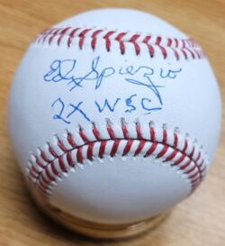 Autographed ED SPIEZIO "2X WSC" Rawlings Official Major League Baseball