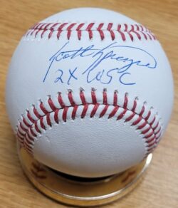Autographed SCOTT SPIEZIO "2X WSC" Rawlings Official Major League Baseball