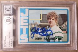 Signed 1972 Topps John Riggins Rookie Card #13 Beckett Slabbed Auto grade 10