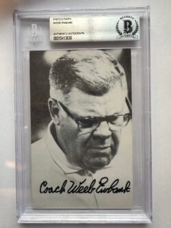Autographed Weeb Ewbank New York Jets B&W Post Card BAS Beckett Slabbed